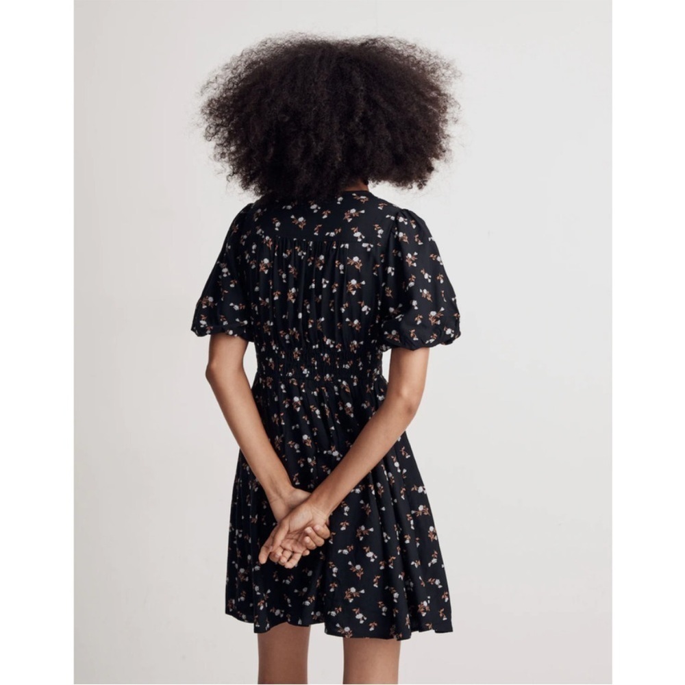 Madewell Challis Sophia Mini Dress in Woodland Floral Size XXS Black - Picture 2 of 9